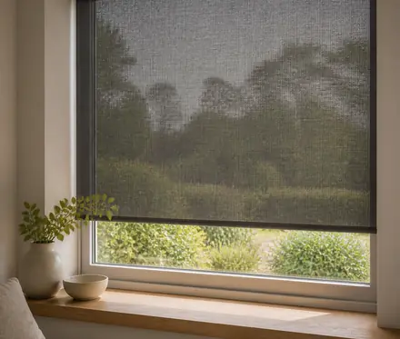 Screenking blinds fitted in a warm domestic room