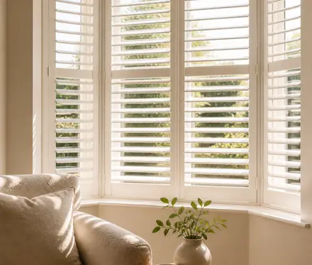 Shutters fitted in a warm domestic room